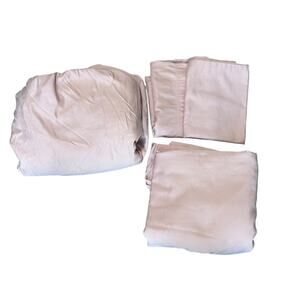 Hotel Style Bedding Set 4pc Pink Cotton Blend Full Flat Fitted Sheet Pillowcase